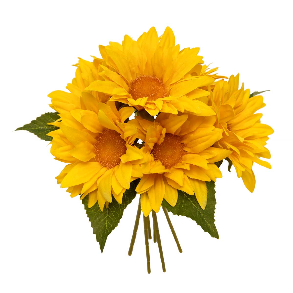 BOUQUET OF 7 SUNFLOWER YELLOW 9IN X 10IN (4IN HEAD) - Click Image to Close